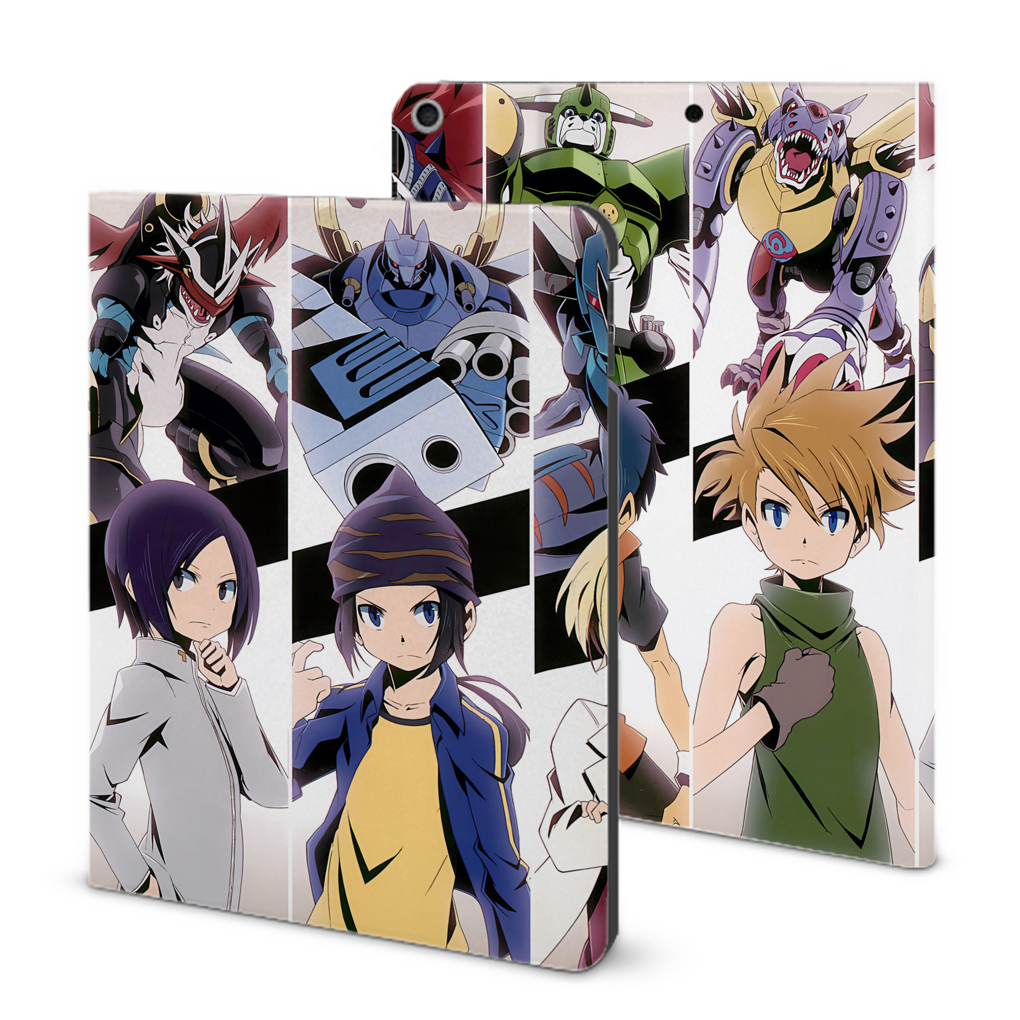 （画像用） Digimon デジタルモンスター/デジモン IPad ケース ブック型 PUレザー TPU 耐衝撃 軽量 薄型 ペン収納なし 全面保護 IPad 各モデル対応